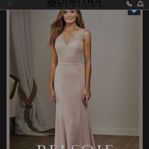 BELSOIE V-Neck Lace & Crepe Dress L204016